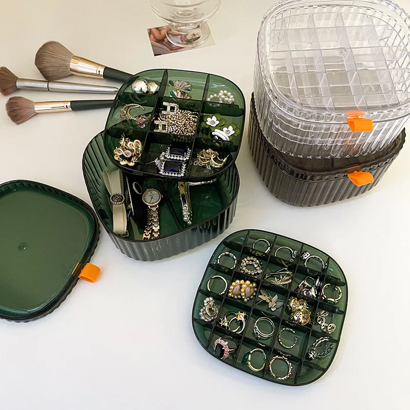 Korea Statement Design Necklace Box Bracelet Box Multilayer Simple Fashion Jewelry Organizer Box Small Portable Jewellery Boxes