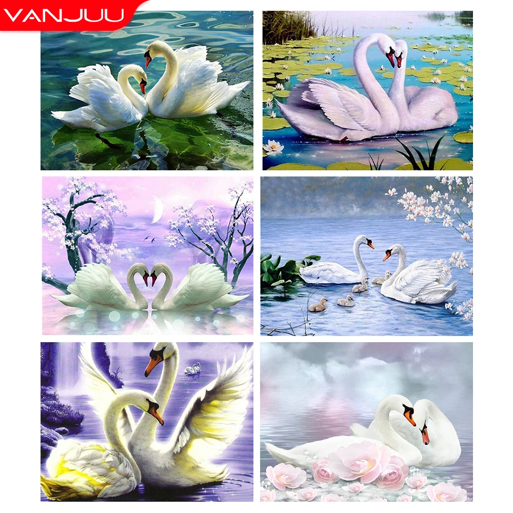

5D алмазная живопись Лебедь полная Алмазная мозаика картина животные Алмазная вышивка DIY Стразы домашний Декор подарок