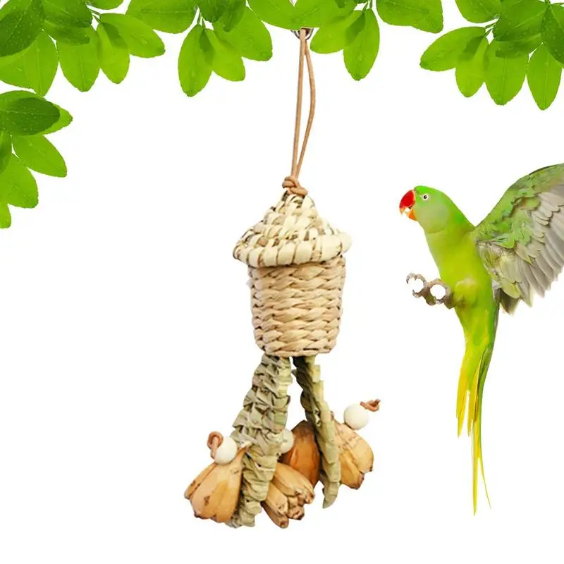 

Bird Shredding Toys Straw Shredding Toys For Chewing Fruit Shape Handmade Teething Toys For Birds Parrots Conures And Parakeets