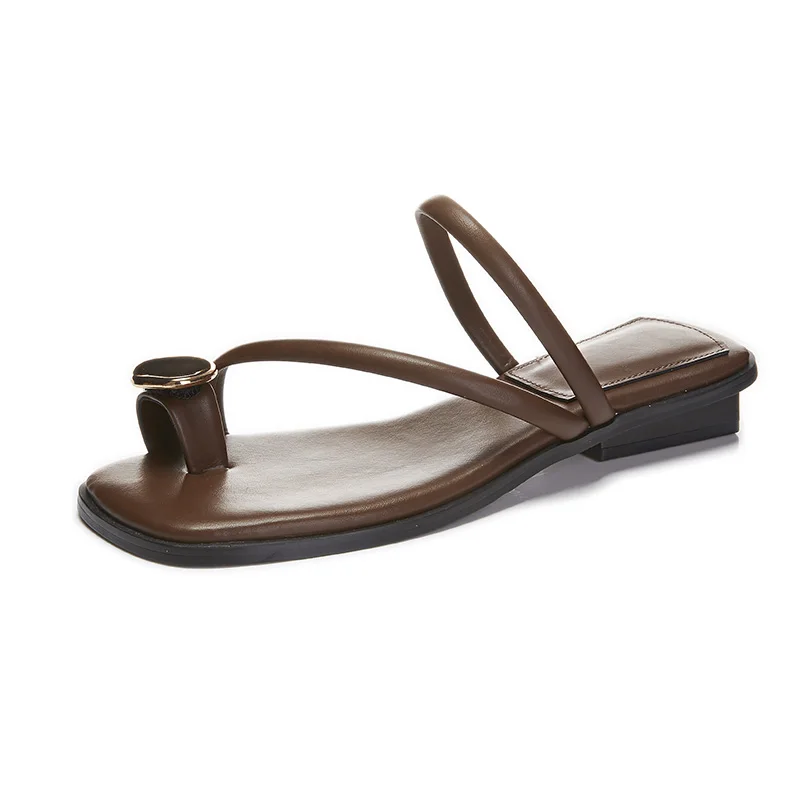 AIYUQI Slippers Female Clip Toe 2023 Summer New Casual Women Flip-flops Head Low Heel Fashion Slippers For Women