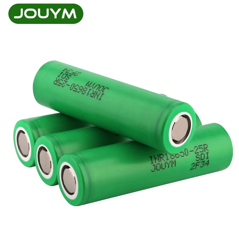 

JOUYM 18650 Battery 2500mAh 3.7V 30A High Current Discharge Li-ion Rechargeable Batteries for Samsung INR18650 25R