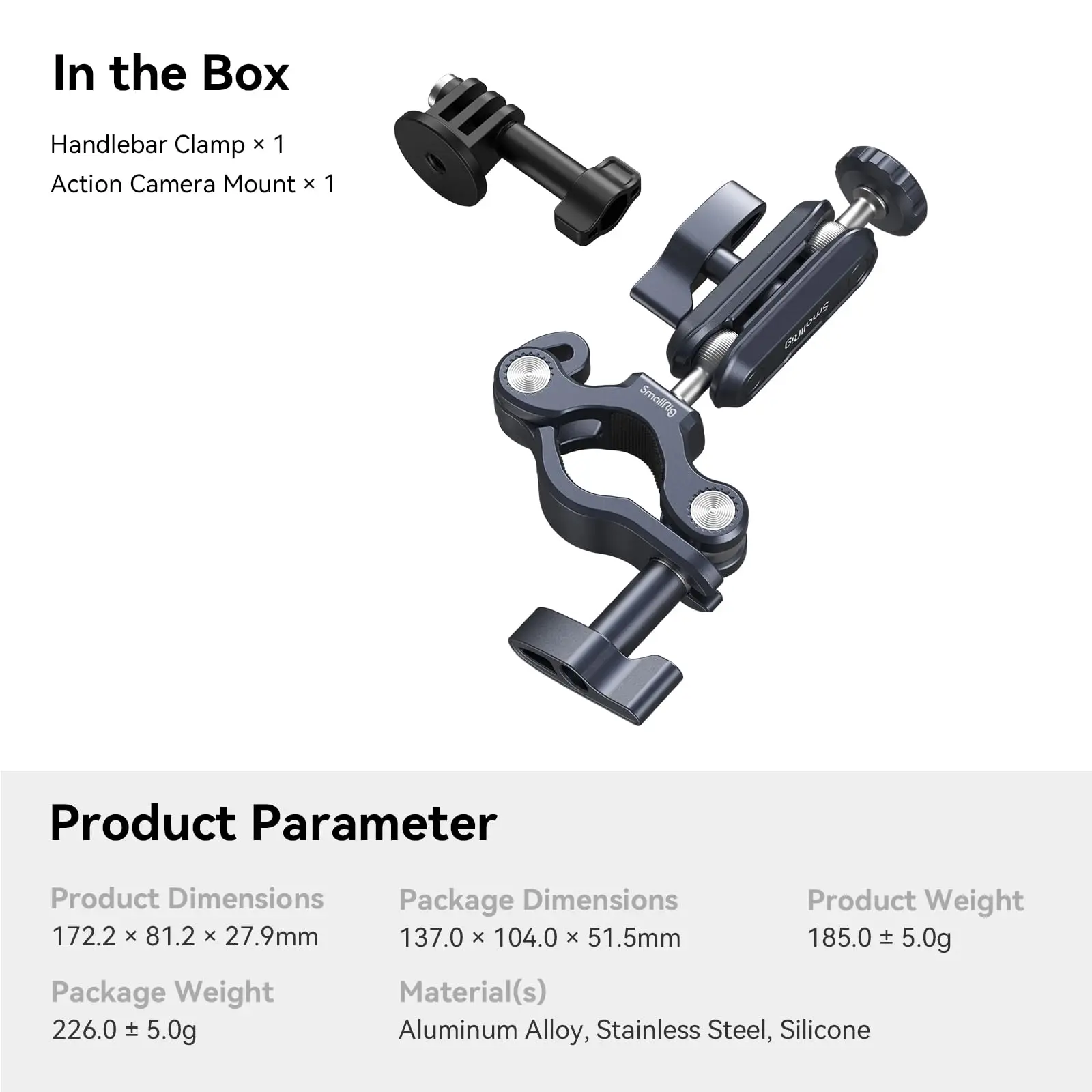 Держатель Smallrig на руль для экшн-камеры с регулируемым зажимом 360 градусов