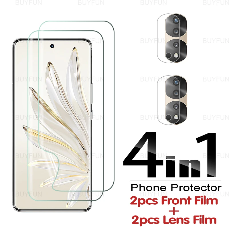 

4-в-1 Защитная пленка для экрана Huawei Huawai Honor 70 Pro, 6,78 дюйма, полное покрытие, передняя Гидрогелевая пленка для Honor Honer 70 Pro, пленка для камеры