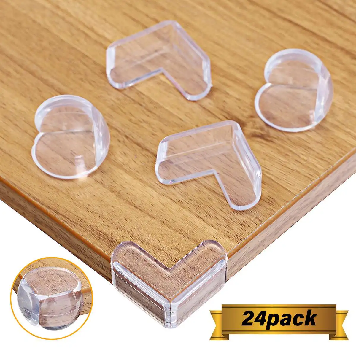 

24Pcs Child Baby Safety Silicone Protector Table Corner Edge Protection Cover for Children Safety Kids Anticollision Guards