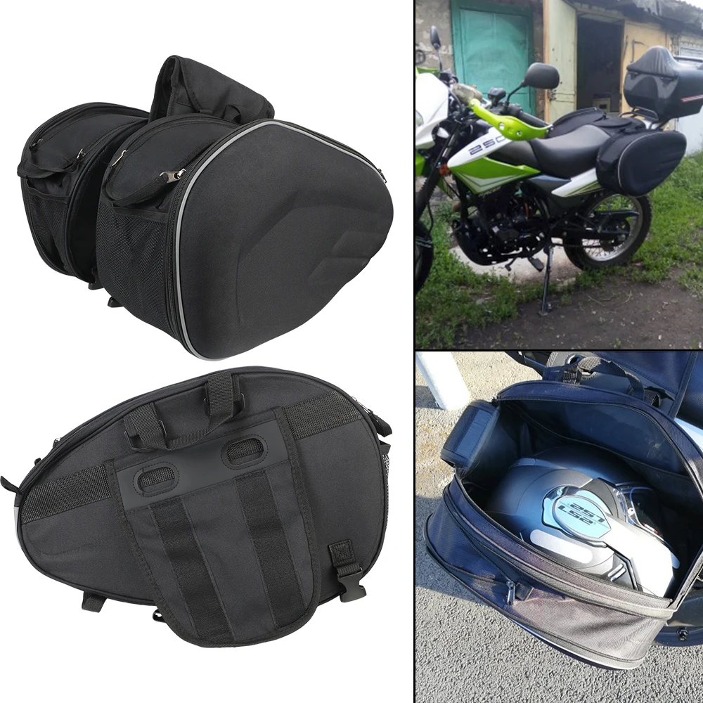 

36L-58L Moto Helmet Travel Bags Motorcycle Pannier Bags Side Storage Pouch Box Luggage Saddle Bags 1Pair Universal
