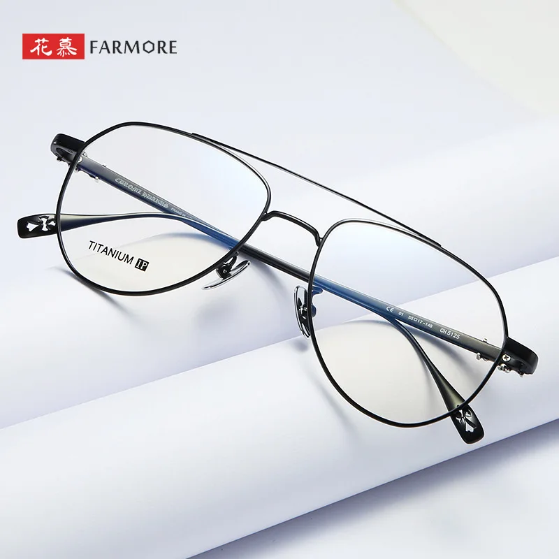 

New Trend Double Beam Glasses Frame Fashion Retro Plain Glasses with Myopic Glasses Option Glasses Frame