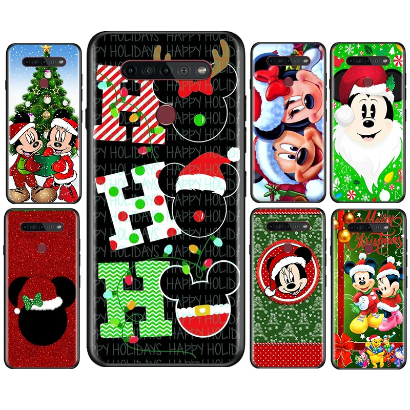 

Christmas Mickey Minnie For LG K92 K42 K22 K71 K61 K51S K41S K30 K20 Q60 V60 V50 S V40 V30 G8S G8 X Black Silicone Phone Case