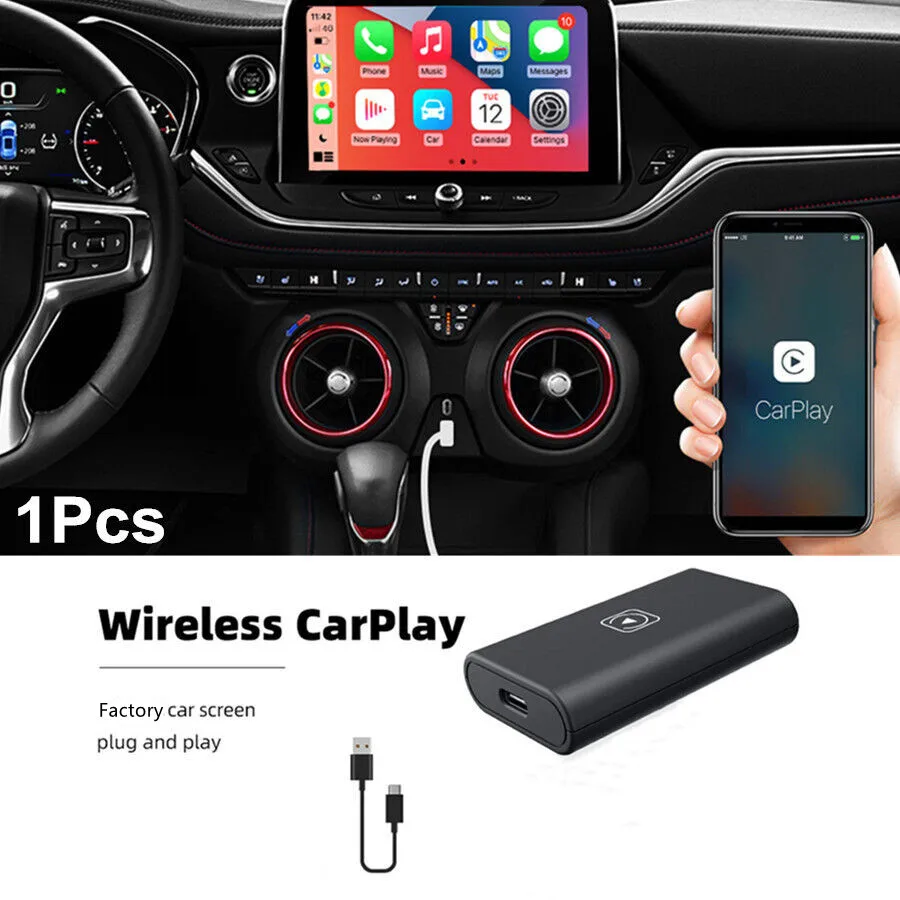 

TypeC For Wireless Carplay Dongle Adapter Wired To Wireless Voice Control For Factory Wired CarPlay 2.4G+5G High Quality