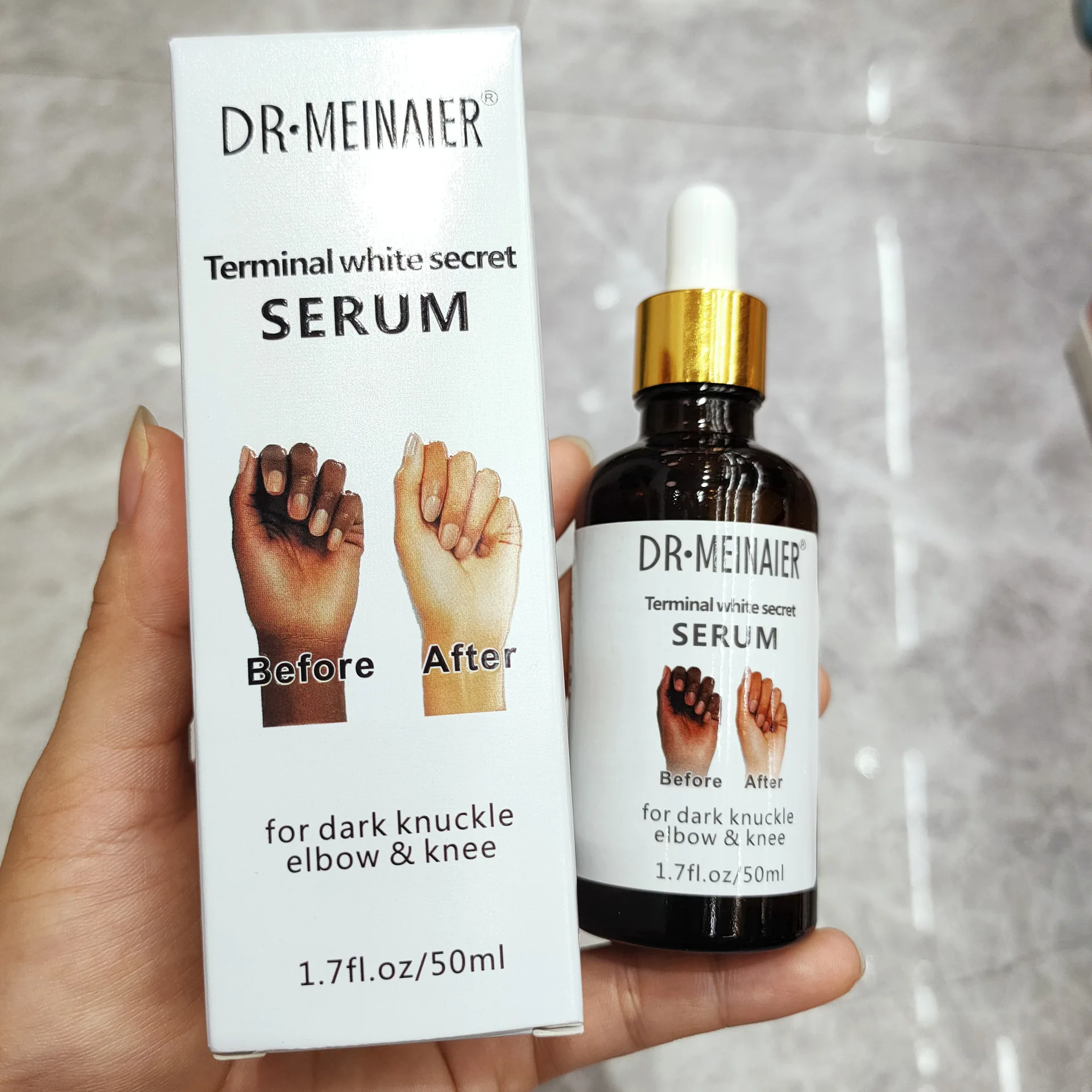 

1.7fl.oz 50ml Whitening Serum Hand Knuckle Glow Serum for Removing Dark Knuckle Elbow and Knee Strong Dark Knuckle Serum