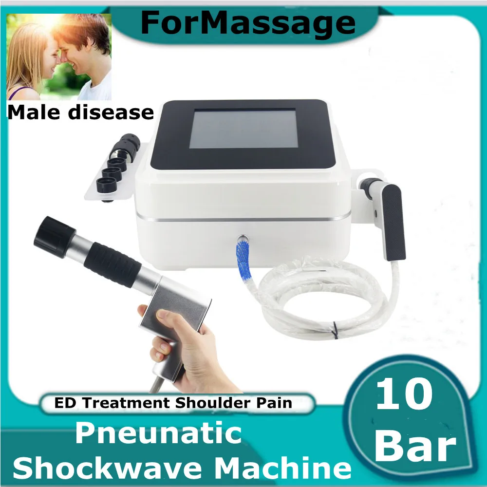 

Physiotherapy Pneumatic Shock Wave ED Treatment Device Pain 10 Bar Professional Shockwave Therapy Machine Body Relax Massager