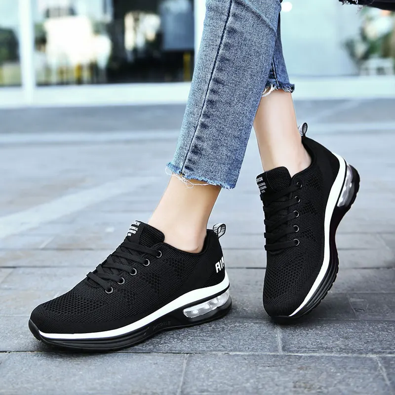 Zapatillas Mujer Running Shoes Mesh Lace-Up Thickening Ultra High Shoes Comfortable Breathable Ladies Fashion Casual Sneakers