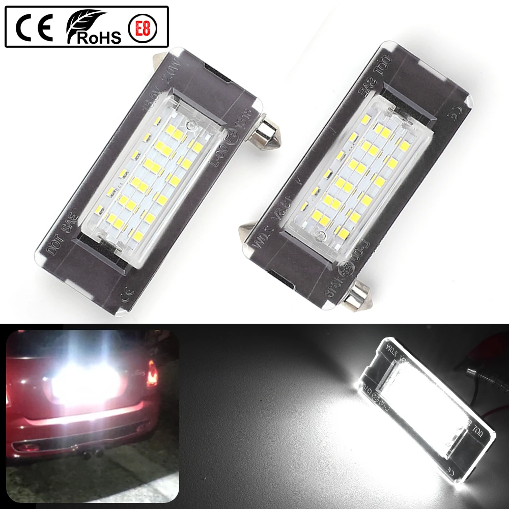 

2PCS White 18SMD Car LED License Plate Light Lamp Beads for Mini Cooper R56 R57 R58 R59 Car Light Source Error Free