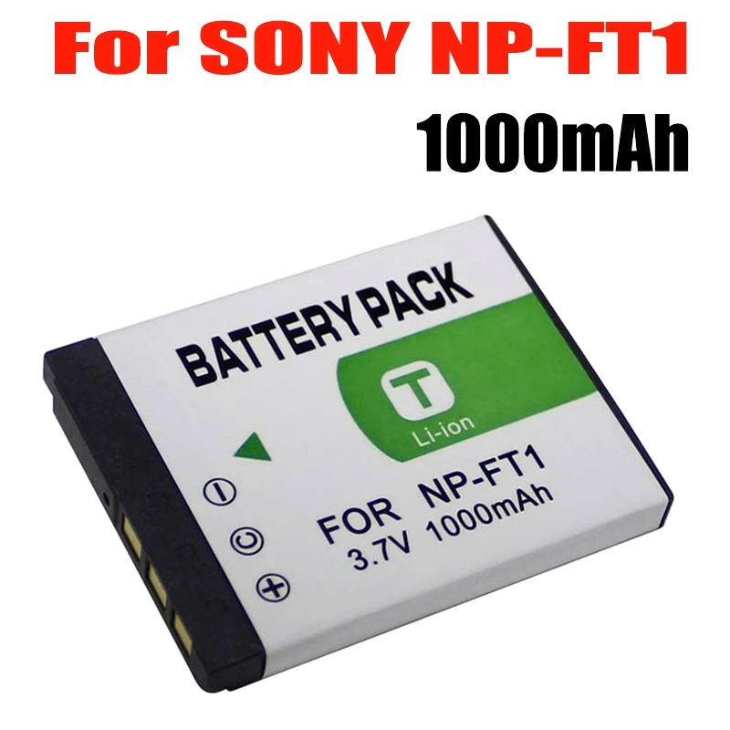 Литий-ионный аккумулятор для Sony Cyber-shot NP-FT1 M1 M2 T10 T11 T3 FP1 FP2 FP3 FT10, 3,7 в, 1000 мАч, 1 шт.