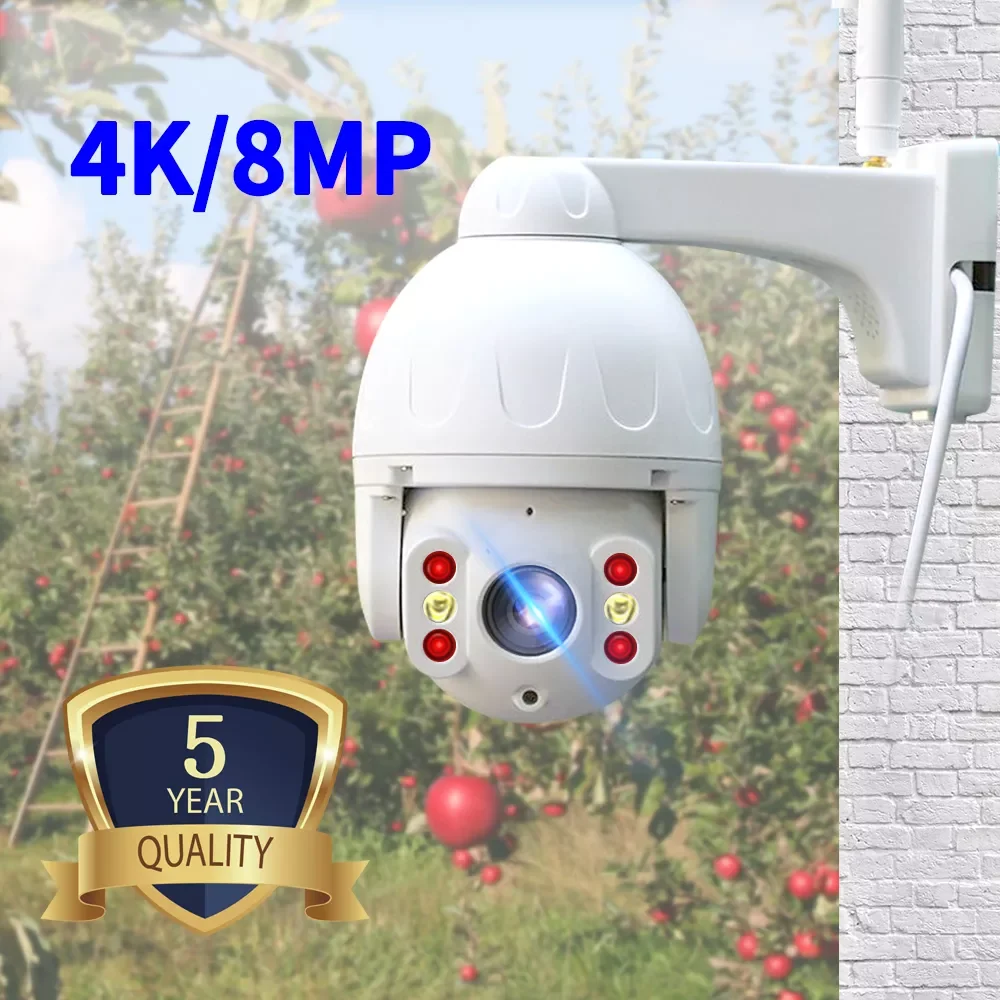 

Ip-камера N _ eye, 8 Мп, 4K, HD, уличная, водонепроницаемая, с цветным ночным видением, PTZ, Wi-Fi, умная камера безопасности, 360 °