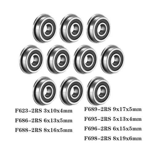 10 шт. F623 F686 F688 F689 F695 F696 F698 -2RS Подшипник 5x13x4 мм фланцевые Миниатюрные шарикоподшипники с глубоким желобом для 3D-принтера VORON