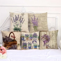 bohemian purple flower pillowcase linen pillow cases for pillows for living room bedroom home decor mother day gift 45x45 50x50