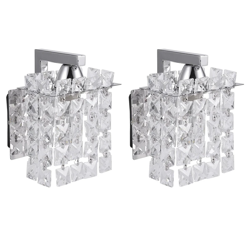 

2X LED Crystal Wall Lamp Wall Lights Home Lighting Living Room Modern Wall Light Lampshade For Bathroom