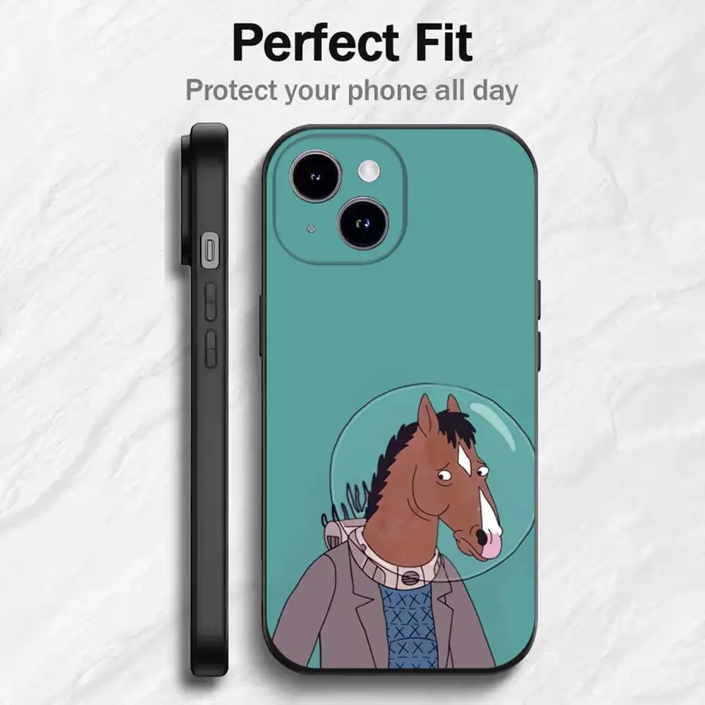 Чехол для iPhone Cartoon B-BoJack H-Horseman для 17, 16, 15, 14, 13, 12, 11, Mini XS XR X 6S 6 Pro Max Plus, черный мягкий чехол (art.: 3920d399f2bbf) - 3920d399f2bbf