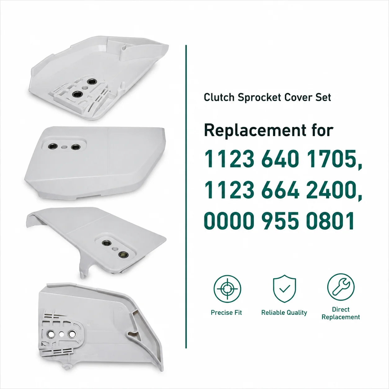 Фото Комплект крышек сцепления и стойки с гайками для Stihl 021 023 025 MS250 018 MS170 MS180 OEM 11236401705, 11236642400, 00009550801 №2