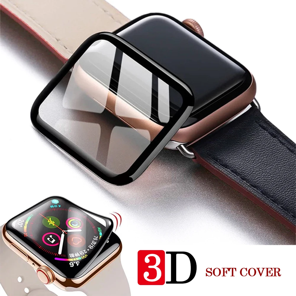 For Apple Watch Full soft Cover 3D Tempered iWatch 7 cover 41mm 6 5 4 3 Series 8 Water Screen Protector 45mm 38mm 42mm 40 44mm