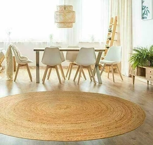 Jute 100% Natural Rug Handmade Reversible Braided Living Room Rustic Look Rug