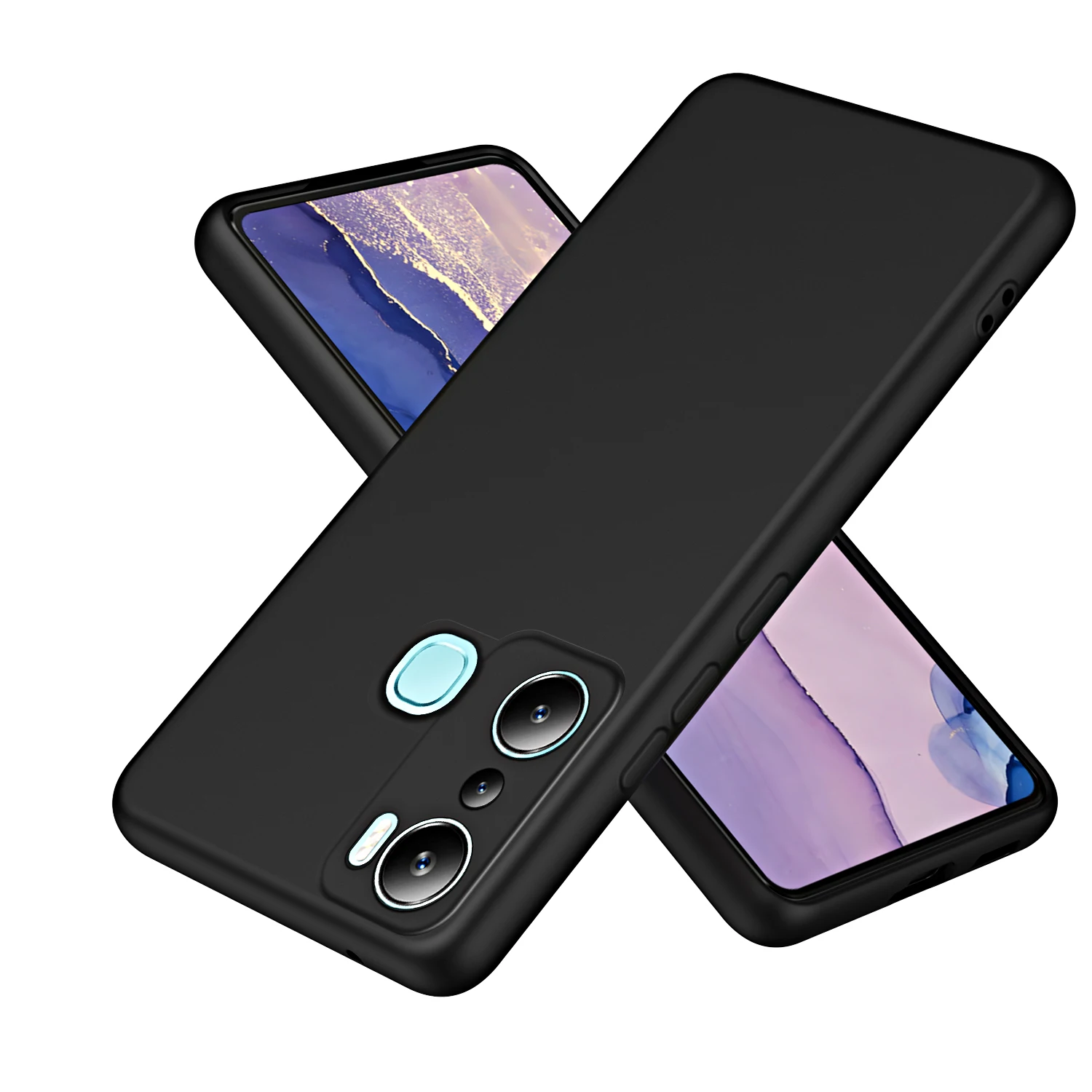

Liquid Silicone Case For Infinix Hot 12 Pro Hot12Pro Luxury Armor Shockproof Built in flannel Soft Phone Cover InfinixHot12Pro