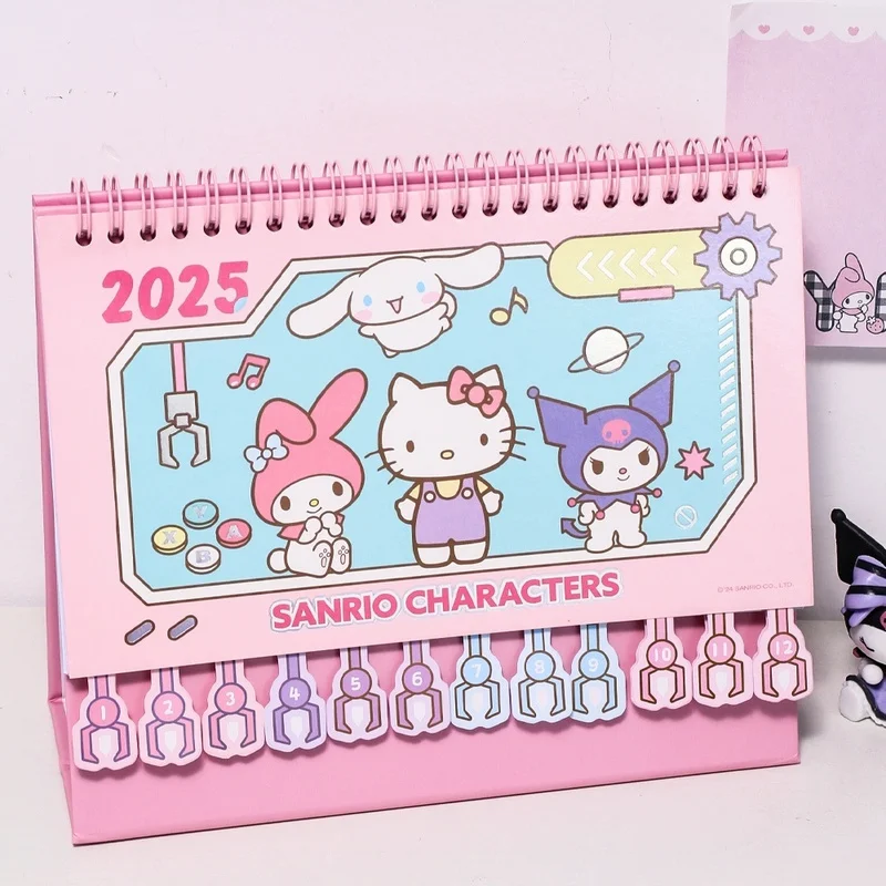 Настольный календарь Sanrio в стиле аниме Kuromi Hello Kitty Cinnamoroll My Melody Kawaii украшение для