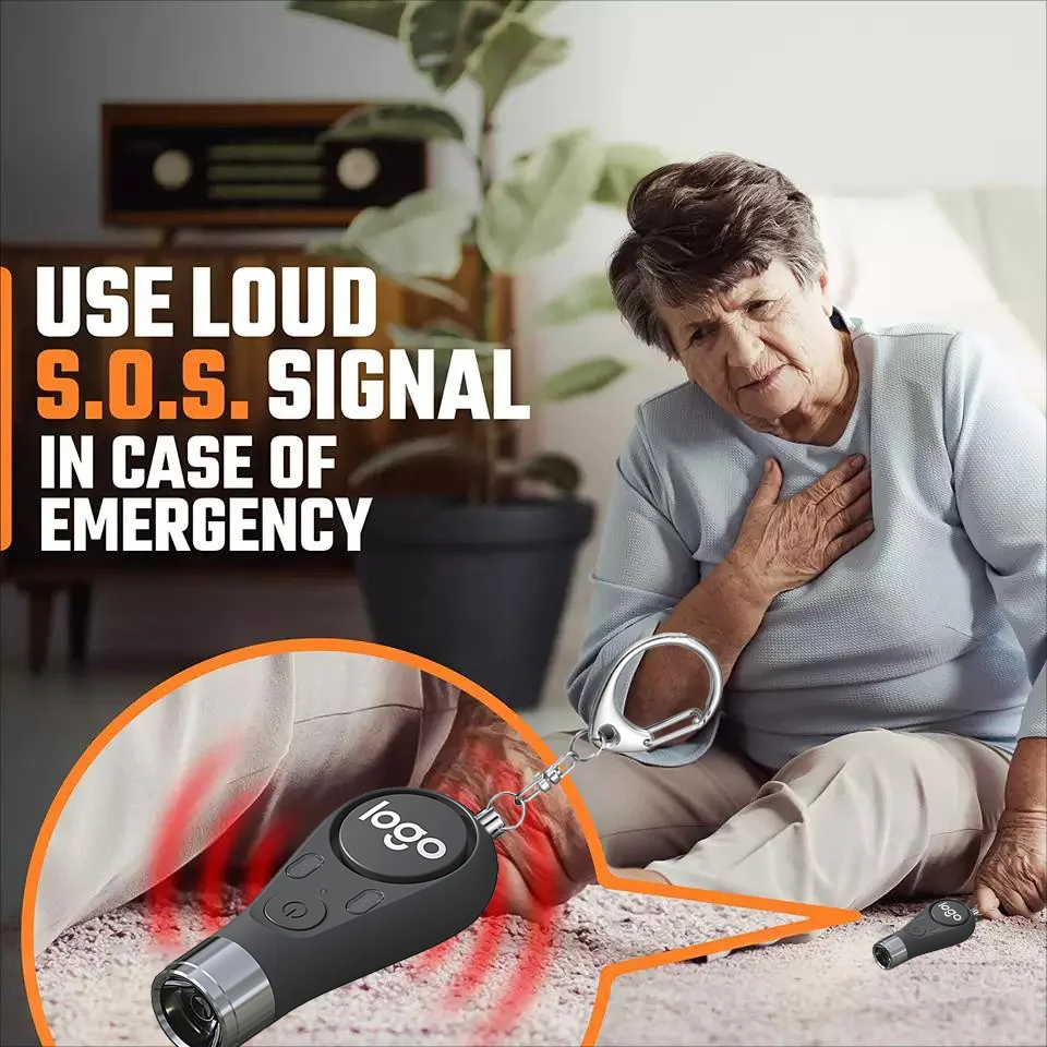 

140db Recharge Portable Emergency Sos Security Self Defense Alarm Keychain Personal Alarm For Women Children Elders