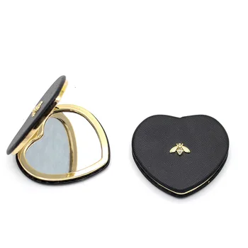 1 Pc Cute Little Bee Fashion Mini Folding Small Pocket Portable Double Sided 2x Magnification Folding Makeup Mirror 1