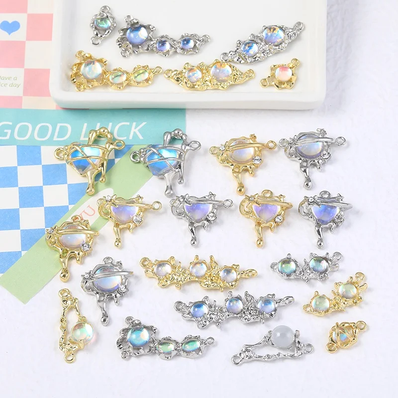

Love four stars moonlight gold and silver alloy pendant DIY handmade necklace bracelet jewelry accessories materials