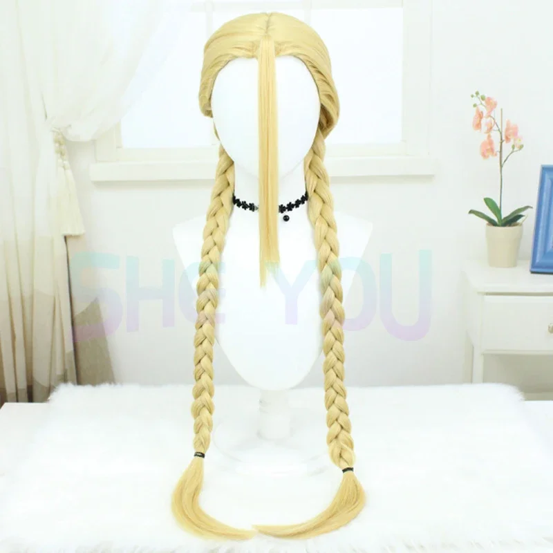 Игра Cammy парик для косплея Золотая двойная коса термостойкие синтетические