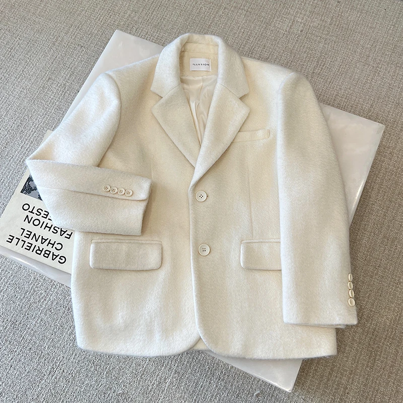 NOYMEI корейский розовый утепленный подходящий ко всему шерстяной тканевый костюм