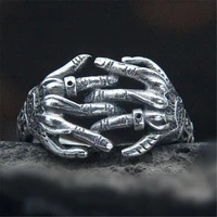 punk domineering metal silver color skull finger open ring biker rock mens womens ring accessories hip hop jewelry gifts