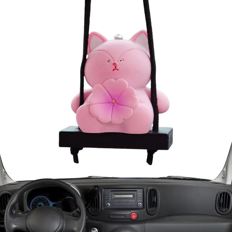 

Animal Car Swing Pendant Cartoon Ornament For Car Rear View Mirror Hang Pendant Portable Animal Car Interior Decoration Gift For