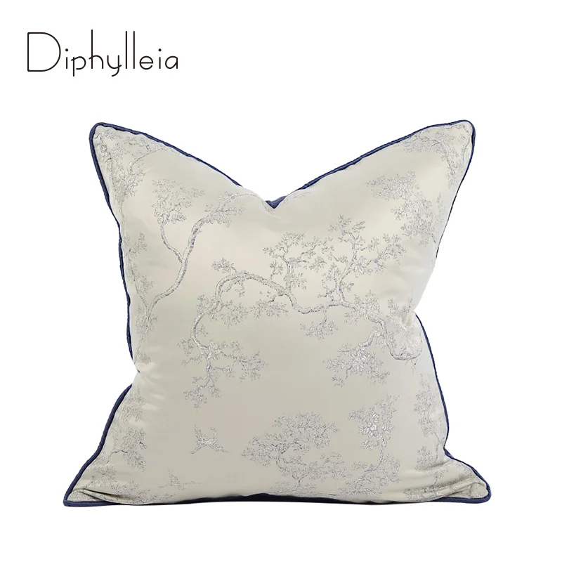 

Diphylleia Нео классическая декоративная наволочка шелковистая Восточная Искусственная елка ветки жаккардовая Удобная наволочка для подушки 45x45 см