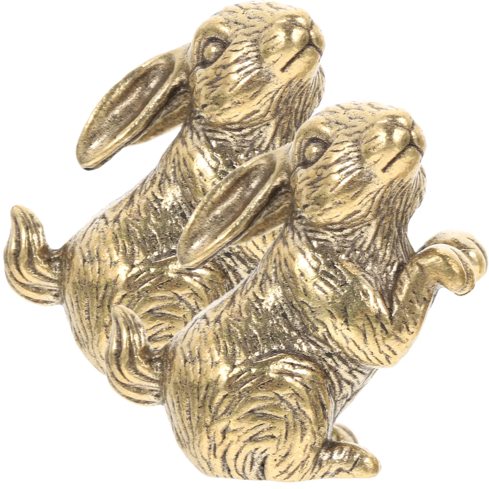 

Rabbit Statue Brass Bunny Sculpture Figurine Chinese Shui Feng Zodiac Decor Lucky Adornment Mini Craft Exquisite Year Decoration