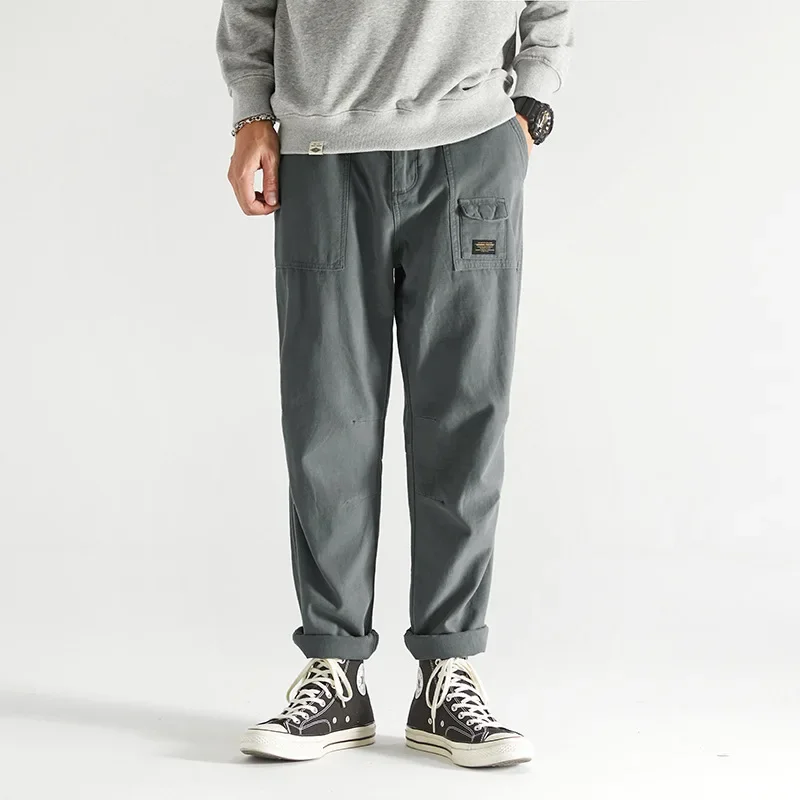 Мужские весенне-осенние повседневные прямые джинсы в американском стиле