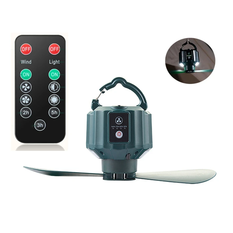 

Портативный светодиодный фонарь для кемпинга 2 в 1, с потолочным вентилятором, перезаряжаемый подвесной светильник ильник для палатки, 5200/...