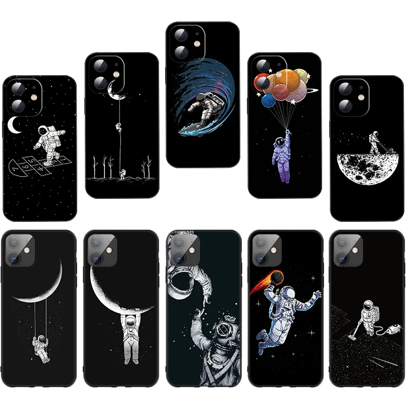 A46 Space Moon Cats Soft Silicone Case for Huawei Y5P Y6P Y8P Y7A Y9A Y6 Y7 Y9 2018 2019 Honor 7C 8X 20 cover