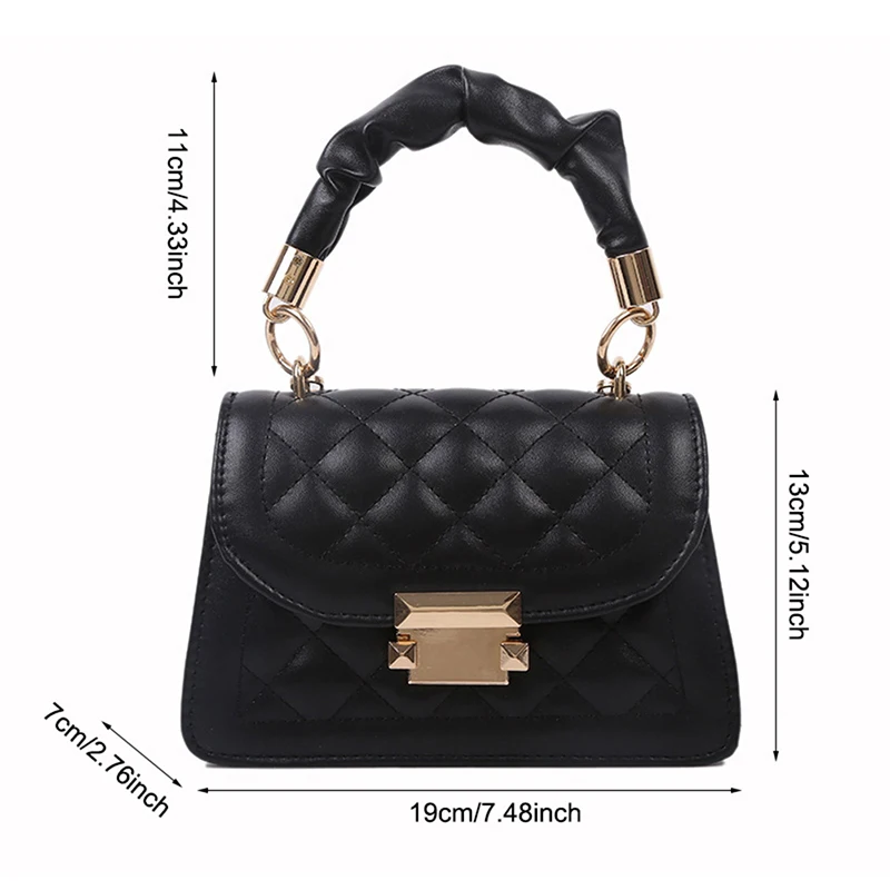 Embroidery Thread Chain Crossbody Bags For Women Fashion Simple Shoulder Bag Ladies Designer Handbags PU Leather Messenger Bags