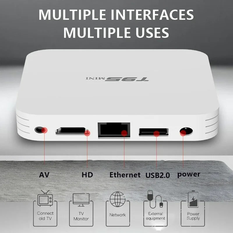 Фото 8 + 128G Мини Смарт ТВ бокс 4K HD 2,4G Wifi Android 10,0 телеприставка Поддержка Google Voice Media Player Youtube IPTV Set TV Box №3