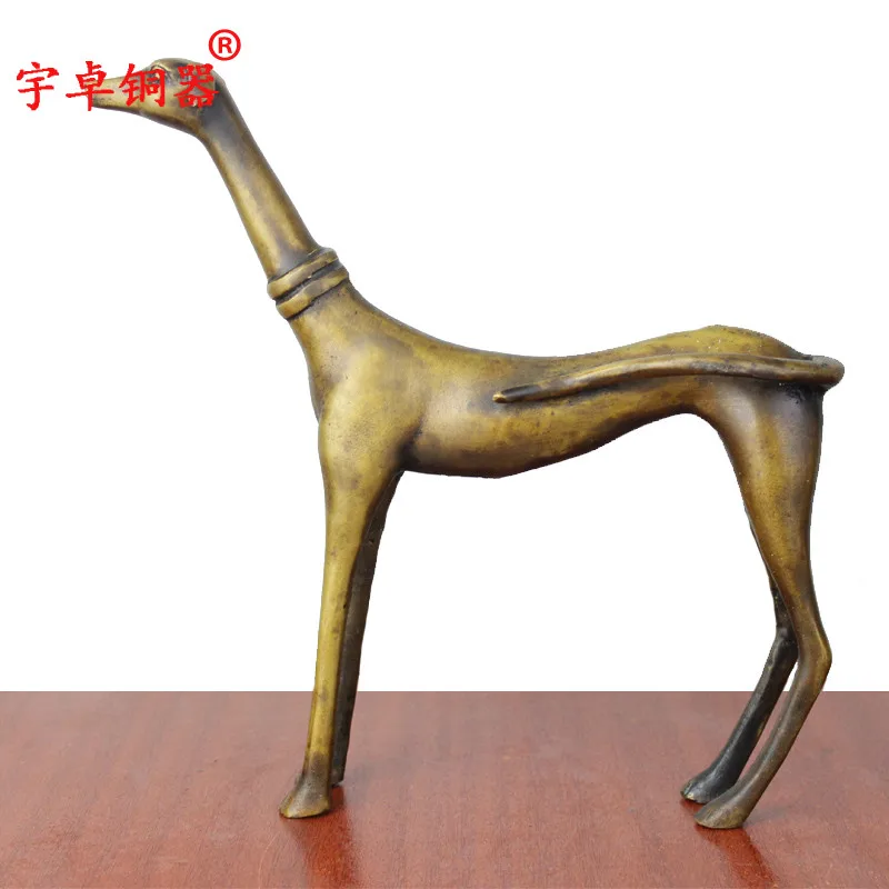 

Yuzhuo Bronze Pure Copper Dog Brass Dog Copper Thin Dog Home Decoration Office Decoration