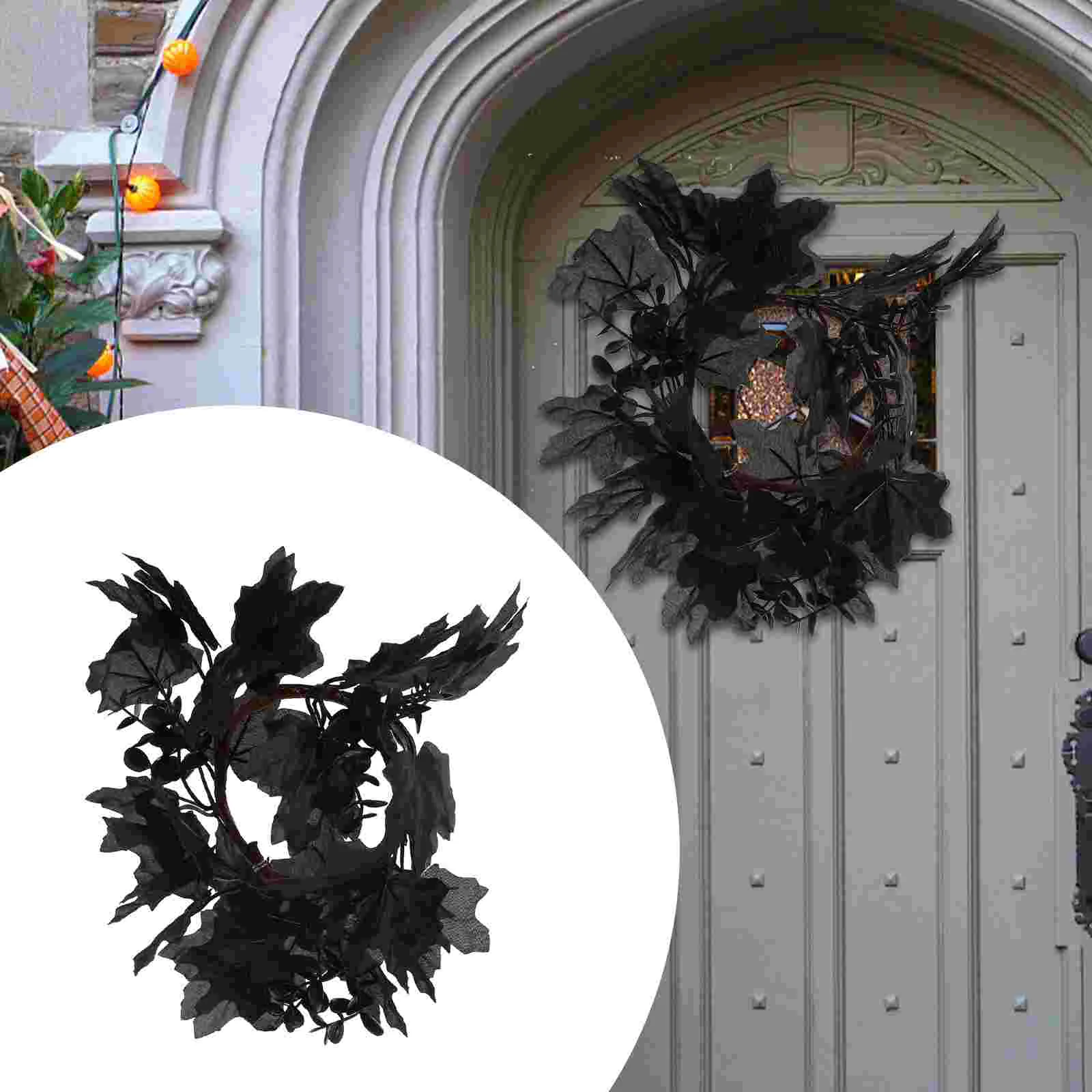 

Gothic Wreath Halloween Party Favor Household Decorative Halloween Photo Props Silk Flower Garland Front Door Wreaths