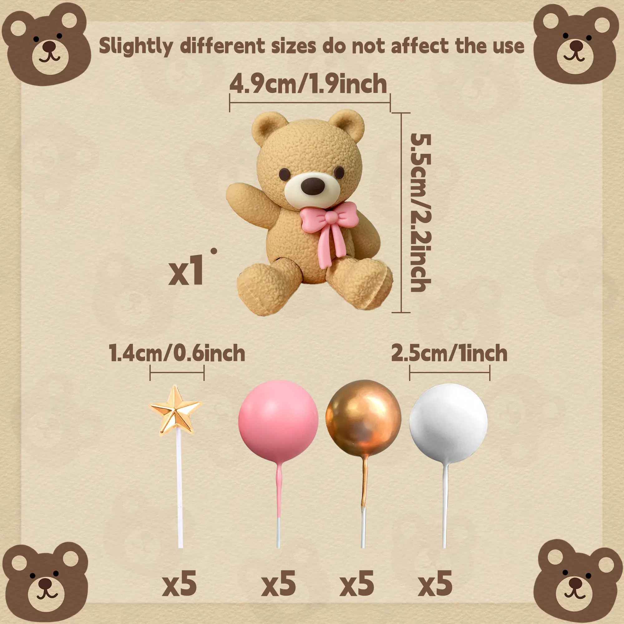 

Украшение для торта медведь бохо