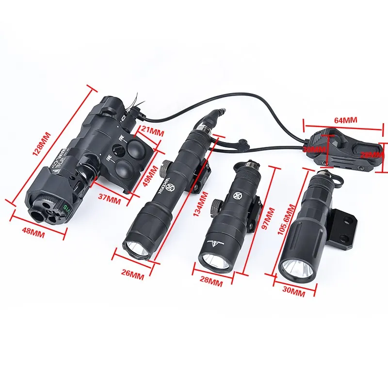 Тактический набор фонариков MAWL-C1 M300C красный зеленый синий точечный лазерный