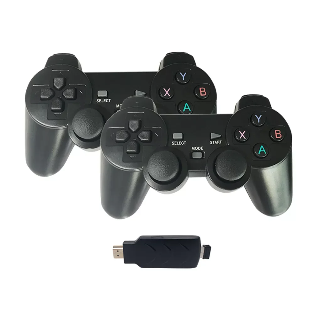 

M8 2.4G Classic Video Game Console 14000+ Games Support 9 Emulators Plug and for 4K TV Output with 2 Joystick for PS1/FC