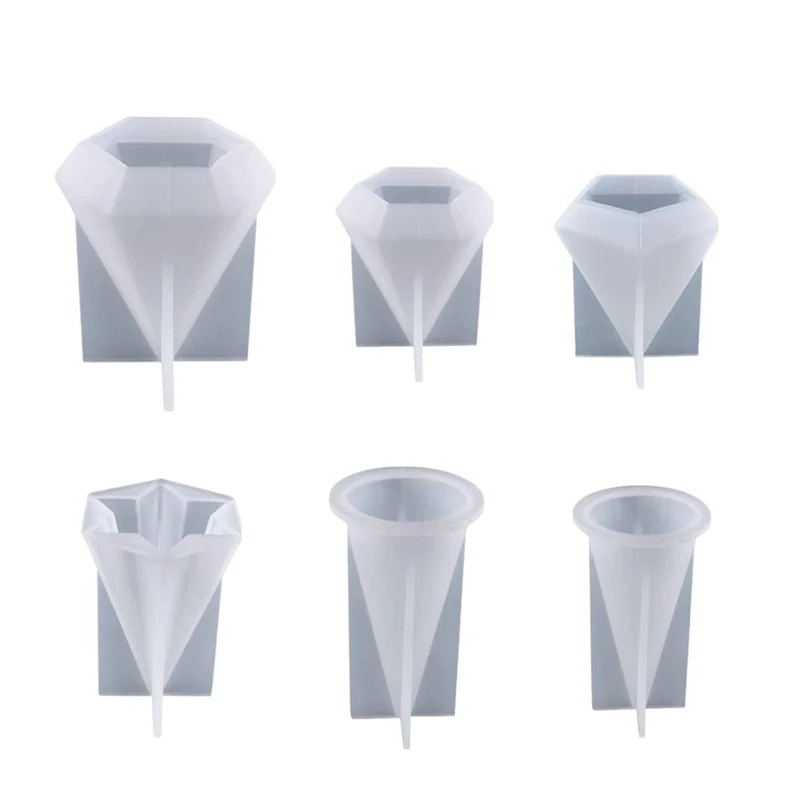 

6 Pcs Ring Holder Molds for Resin Casting, Ring Cone Pyramid Epoxy Resin Molds for DIY Ring Jewelry Display Stand