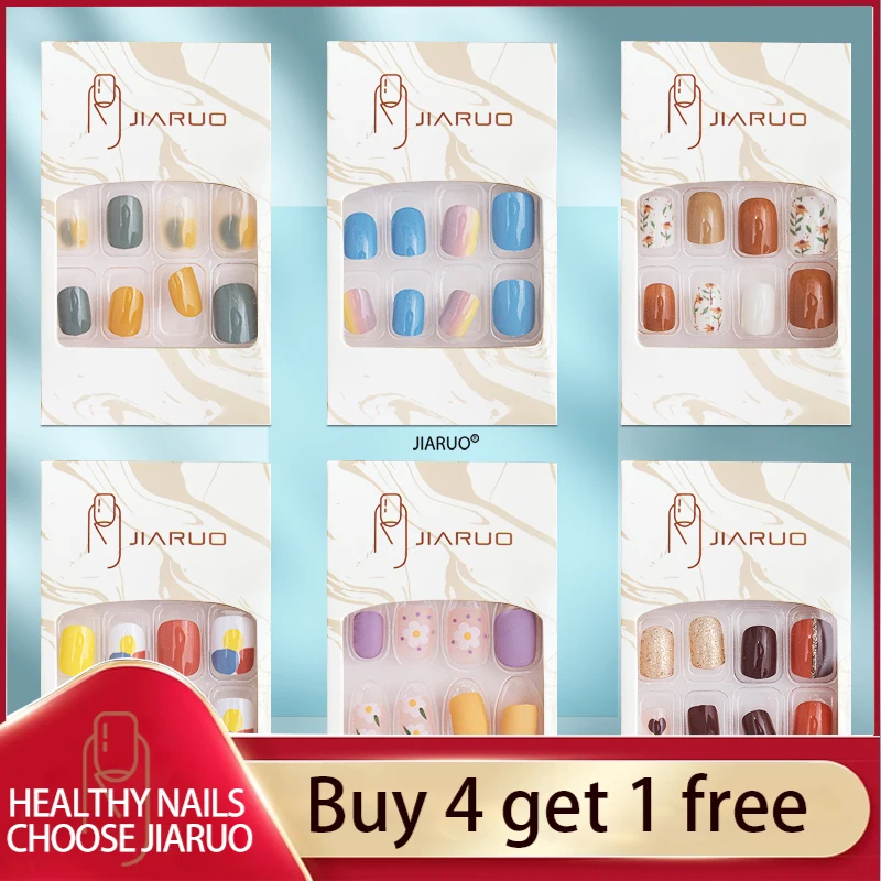 

Press on Nails Fake Nail Art False Stickon Tips All for Acrylic Gel with Design Artificial Professional Material Reusable Coffin