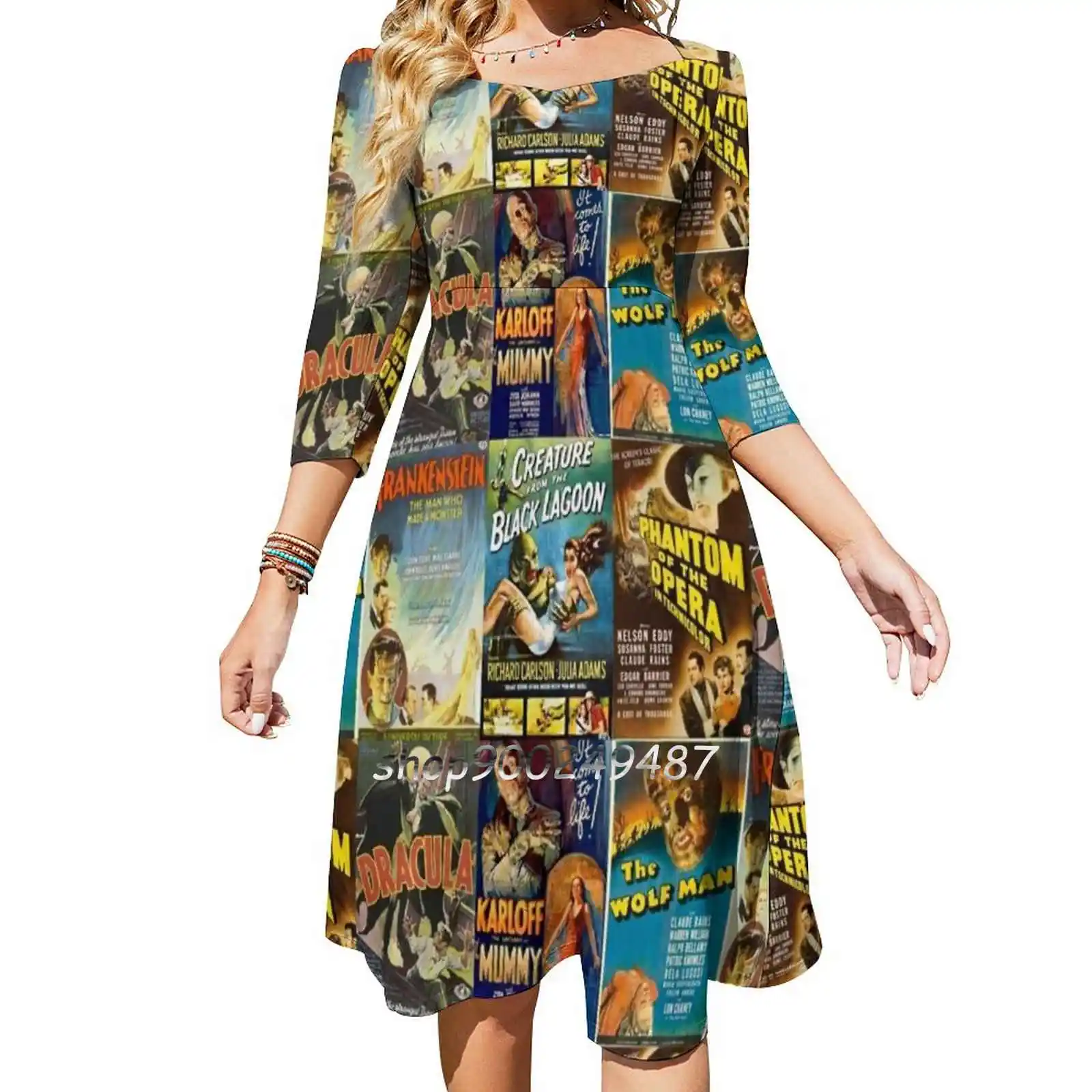 Универсальное платье с квадратным вырезом новинка элегантное женское