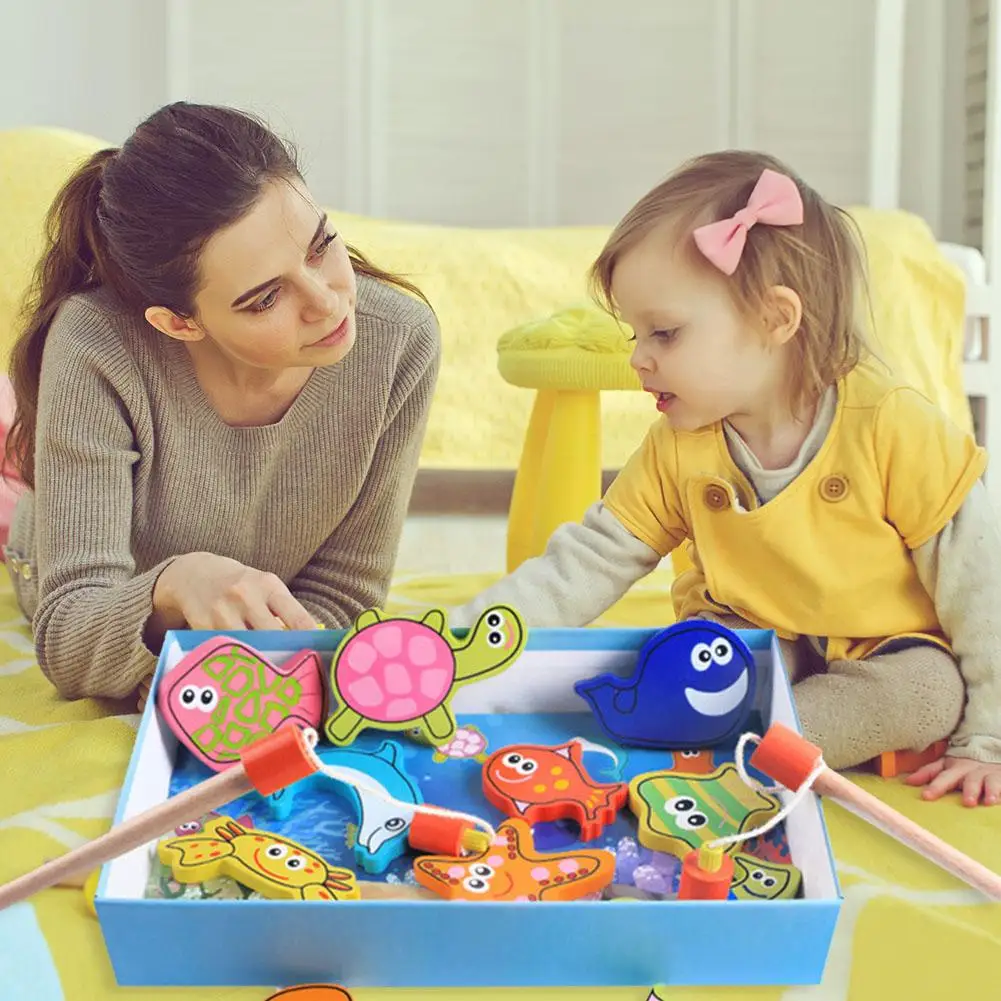 

Wooden Magnetic Fishing Toys Set Delicate Educational Game Kids Christmas Gifts For Child Family's Necessary Intelligence Toys